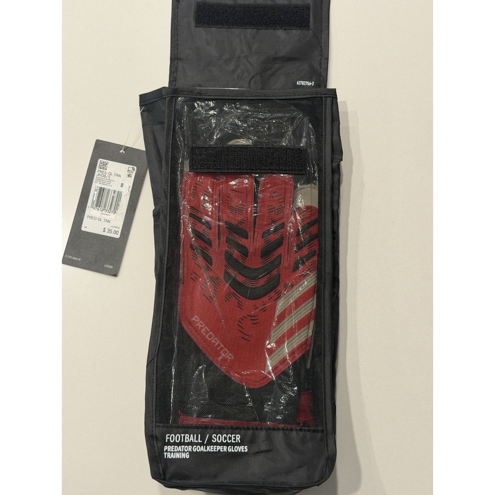 Adidas Predator GL Training Soccer Goalkeeper Gloves JH3805 Red Black Size 8 NWT